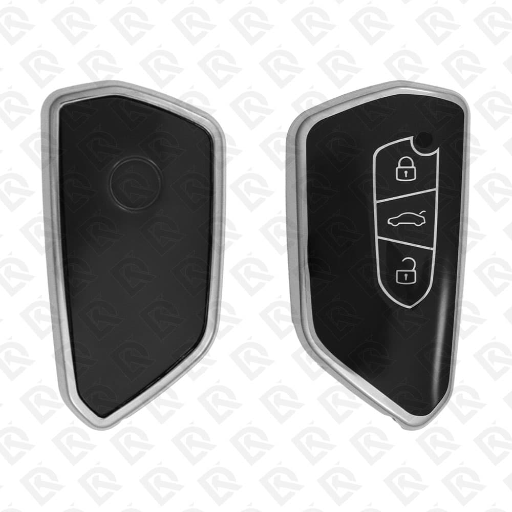VOLKSWAGEN FLIP TPU SHELL 3BUTTONS  -  BLACK CHROME 