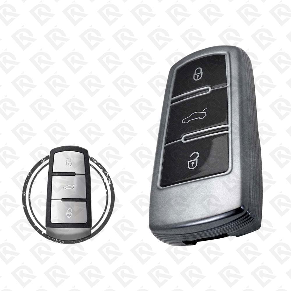 VOLKSWAGEN SMART TPU SHELL 3BUTTON  -  BLACK METAL