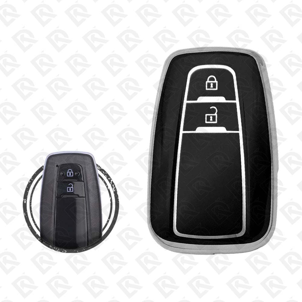 2018 - 2022 TOYOTA SMART TPU SHELL 2BUTTONS  -  BLACK CHROME 