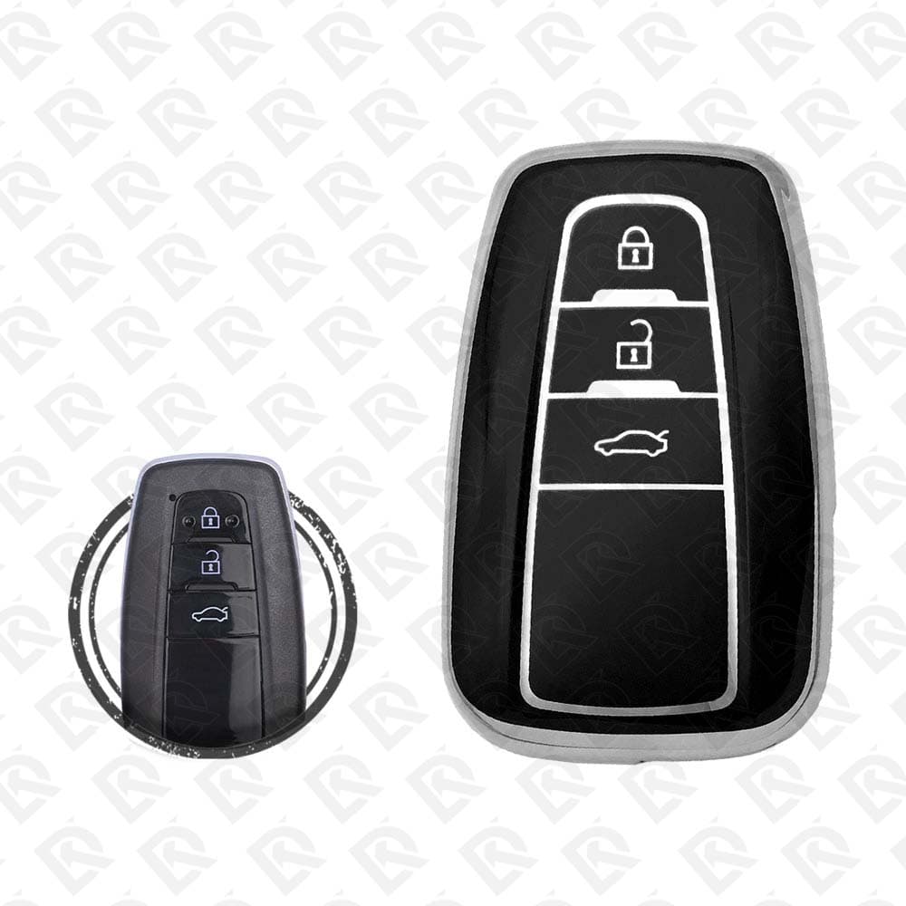 2018 - 2022 TOYOTA SMART TPU SHELL 3BUTTONS   -  BLACK CHROME 