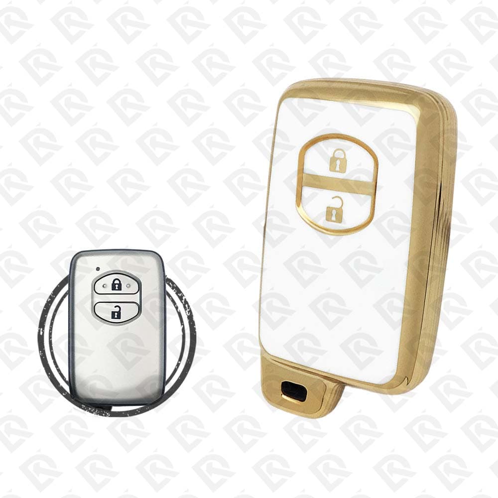 2008 - 2015 TOYOTA SMART TPU SHELL 2BUTTONS  -  WHITE GOLD