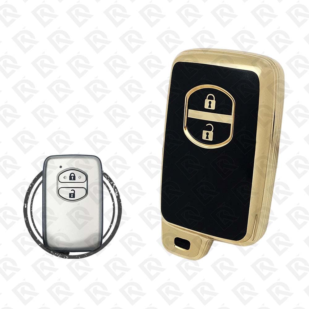 2008 - 2015 TOYOTA SMART TPU SHELL 2BUTTONS  -  BLACK GOLD