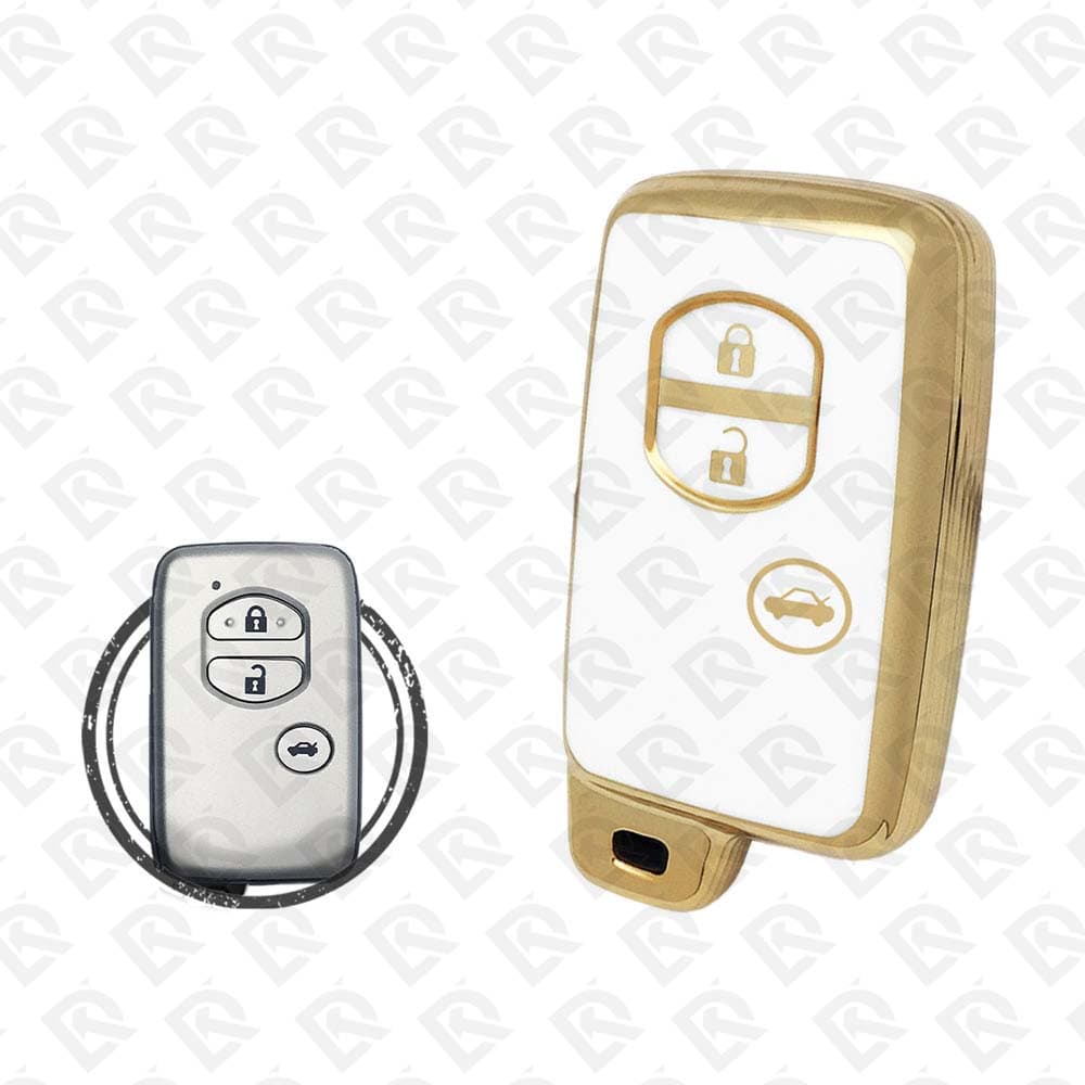 2008 - 2015 TOYOTA SMART TPU SHELL 3BUTTONS  -  WHITE GOLD