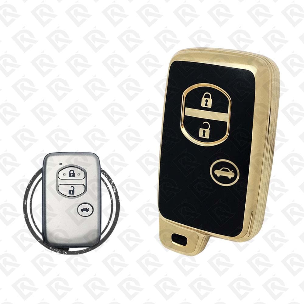 2008 - 2015 TOYOTA SMART TPU SHELL 3BUTTONS  -  BLACK GOLD