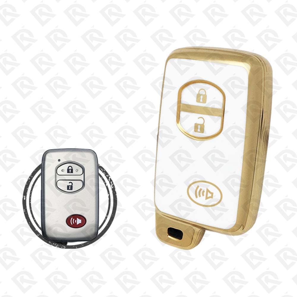 2008 - 2015 TOYOTA SMART TPU SHELL 2+1BUTTONS  -  WHITE GOLD