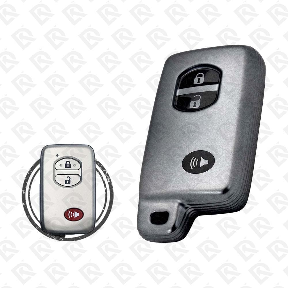 2008 - 2015 TOYOTA SMART TPU SHELL 2+1BUTTONS  -  BLACK METAL