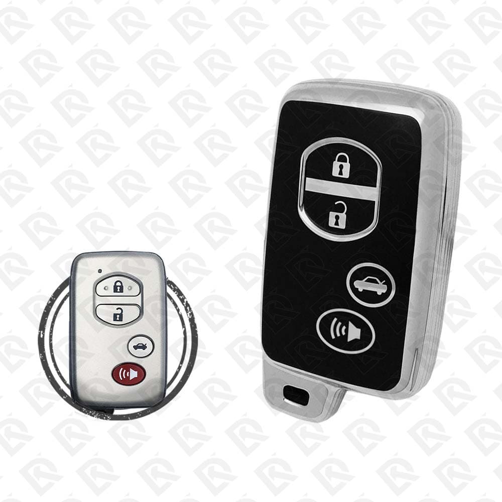 2008 - 2015 TOYOTA SMART TPU SHELL 4BUTTONS  -  BLACK CHROME 