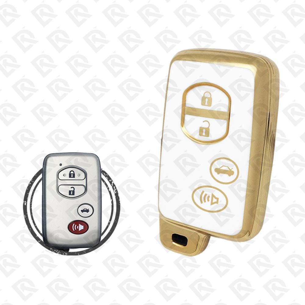 2008 - 2015 TOYOTA SMART TPU SHELL 4BUTTONS  -  WHITE GOLD