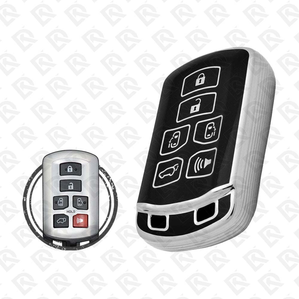 TOYOTA SIENNA SMART TPU SHELL 6BUTTONS -  BLACK CHROME 