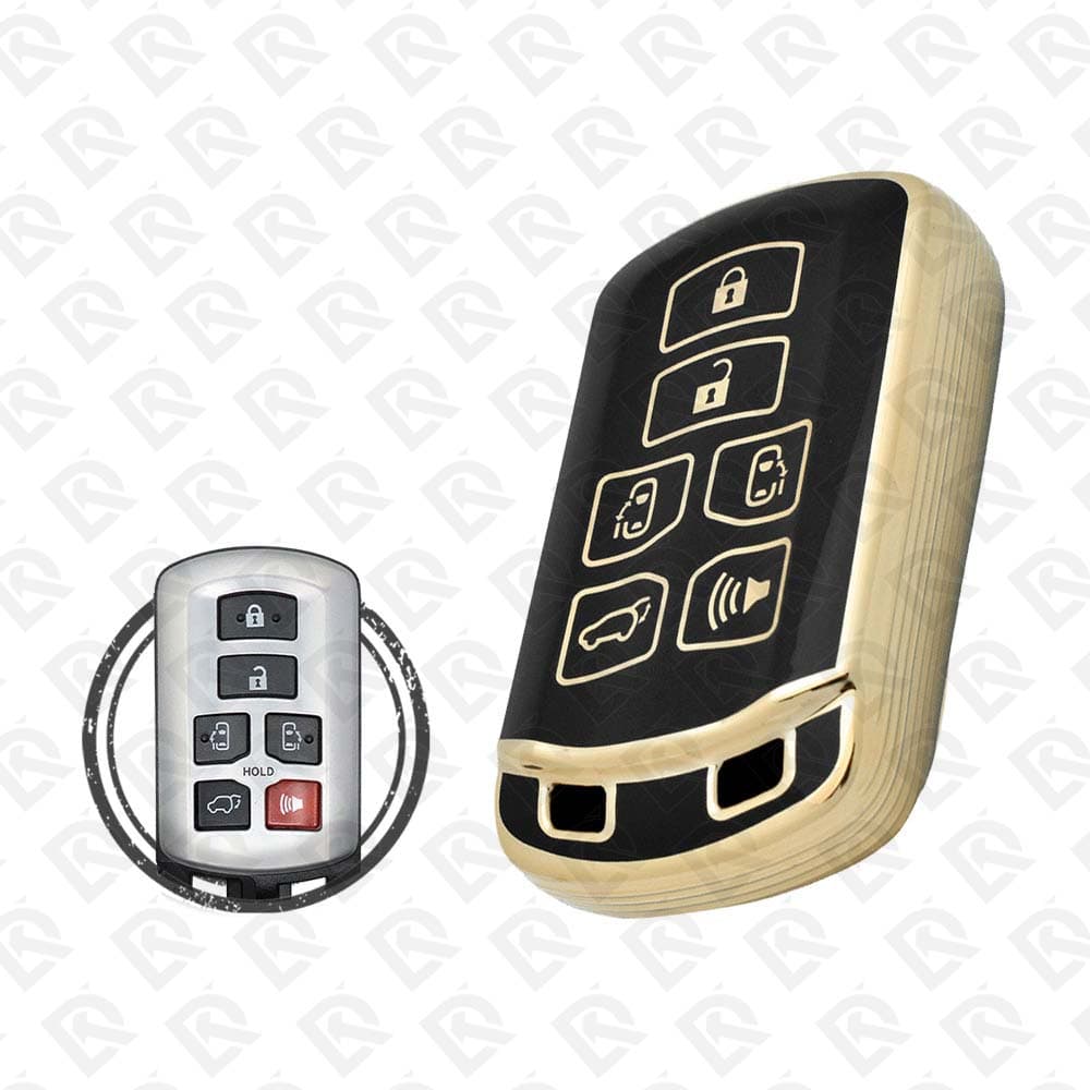 TOYOTA SIENNA SMART TPU SHELL 6BUTTONS  -  BLACK GOLD