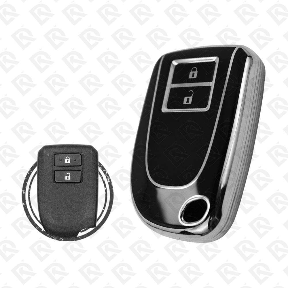 TOYOTA YARIS SMART TPU SHELL 2BUTTONS  -  BLACK CHROME 