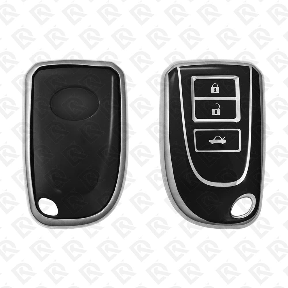 TOYOTA YARIS SMART TPU SHELL 3BUTTONS  -  BLACK CHROME 