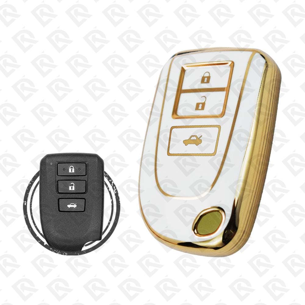 TOYOTA YARIS SMART TPU SHELL 3BUTTONS  -  WHITE GOLD