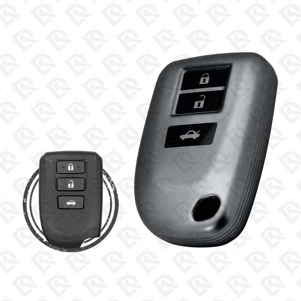 TOYOTA YARIS SMART TPU SHELL 3BUTTONS  -  BLACK METAL