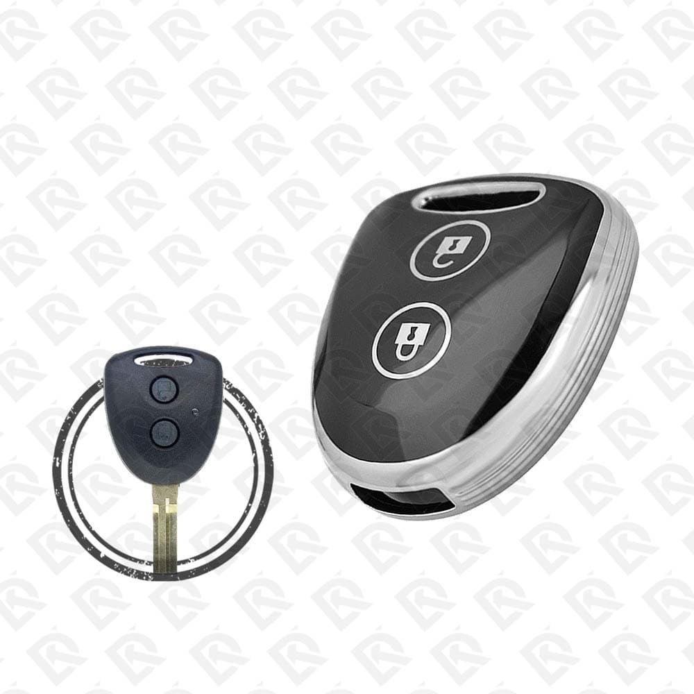 TOYOTA AVANZA REMOTE TPU SHELL 2BUTTONS  -  BLACK CHROME 