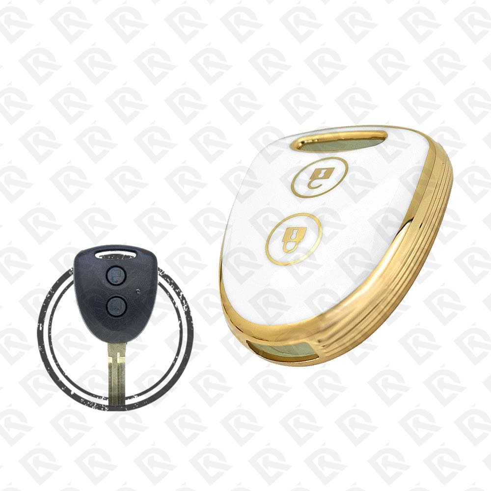 TOYOTA AVANZA REMOTE TPU SHELL 2BUTTONS  -  WHITE GOLD