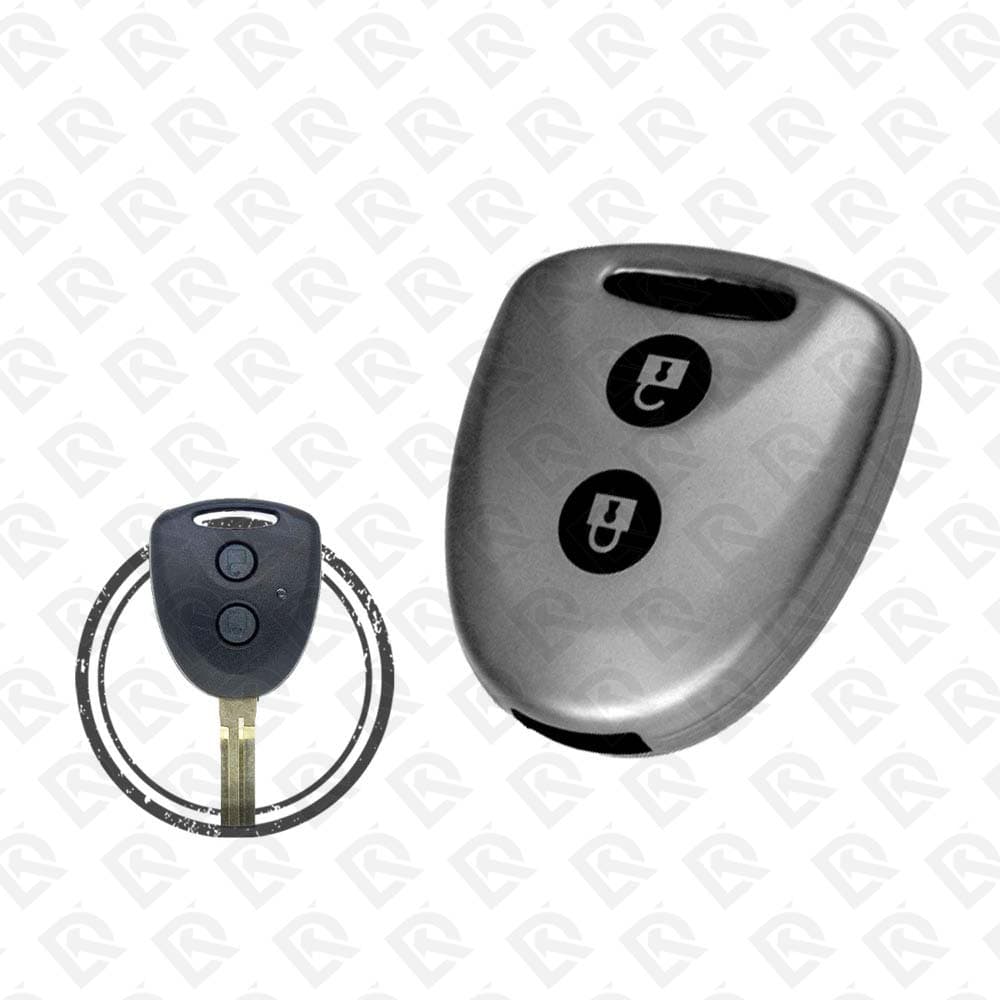TOYOTA AVANZA REMOTE TPU SHELL 2BUTTONS  -  BLACK METAL