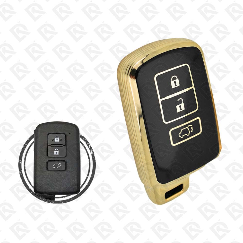 2013 - 2017 TOYOTA SMART TPU SHELL 3BUTTONS  -  BLACK GOLD