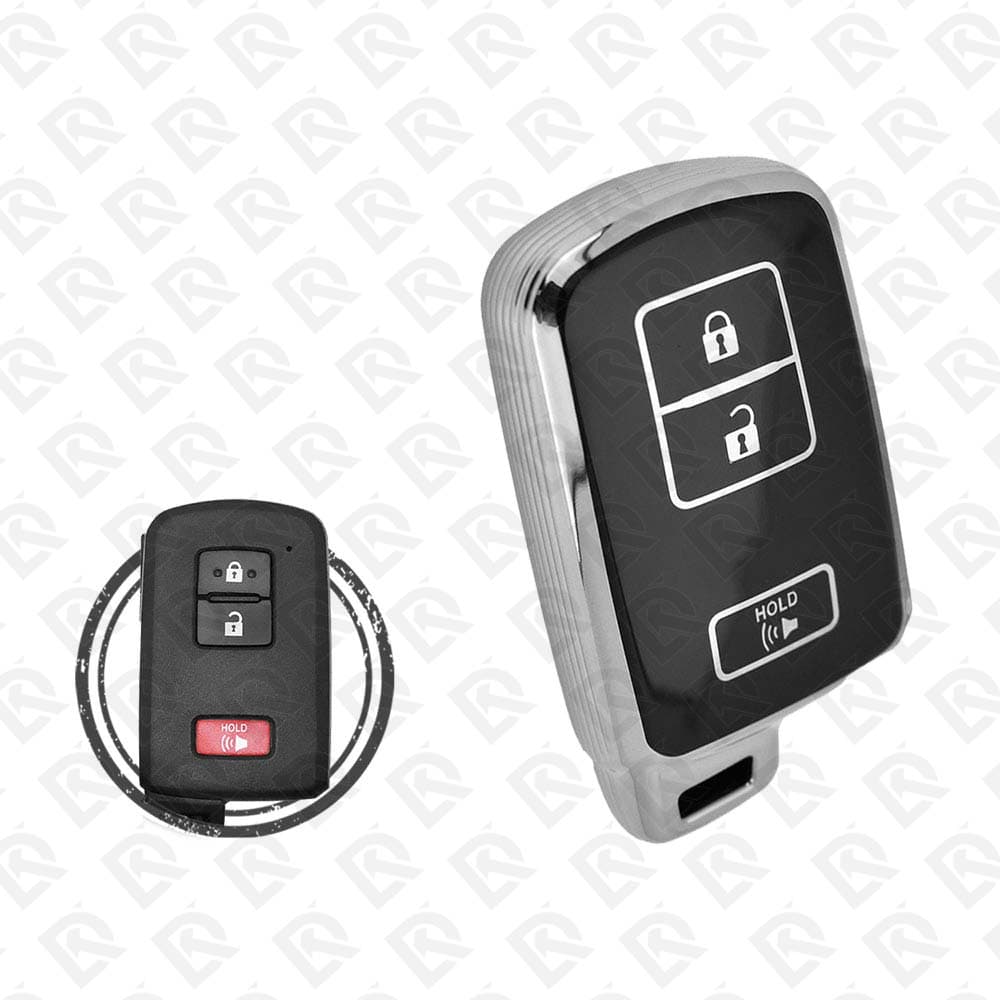 2013 - 2017 TOYOTA SMART TPU SHELL 2+1BUTTONS  -  BLACK CHROME 