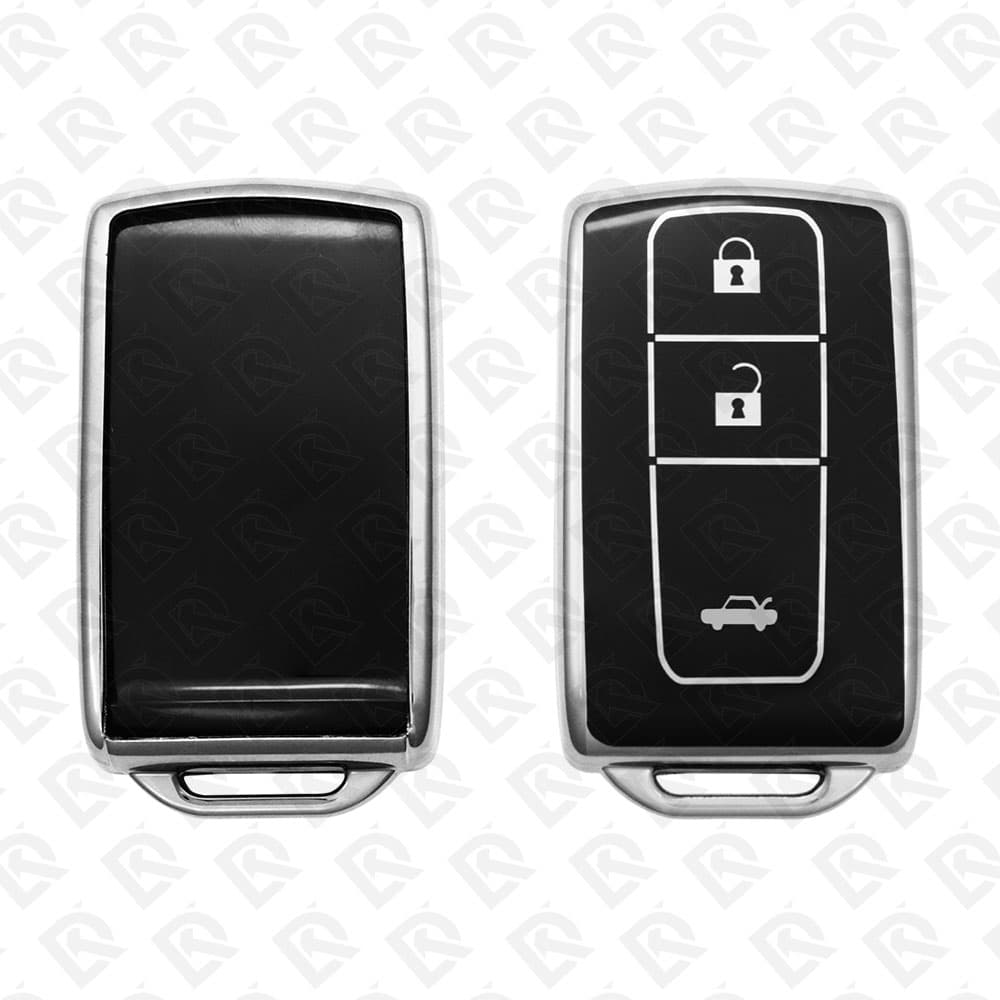TOYOTA PRIUS SMART TPU SHELL 3BUTTONS  -  BLACK CHROME 