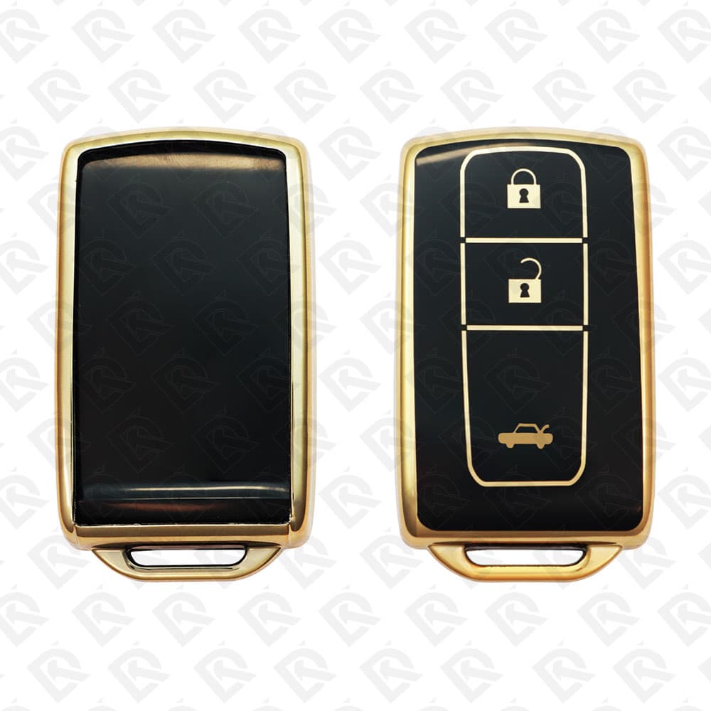 TOYOTA PRIUS SMART TPU SHELL 3BUTTONS  -  BLACK GOLD