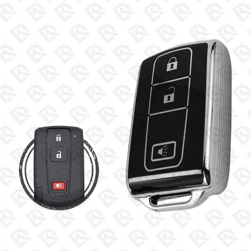 TOYOTA PRIUS SMART TPU SHELL 2+1BUTTONS  -  BLACK CHROME 