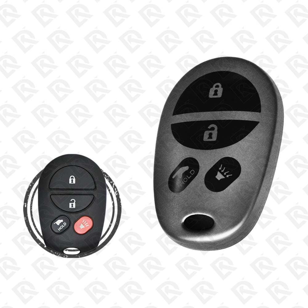 2005 - 2018 TOYOTA REMOTE TPU SHELL 4BUTTONS  -  BLACK METAL