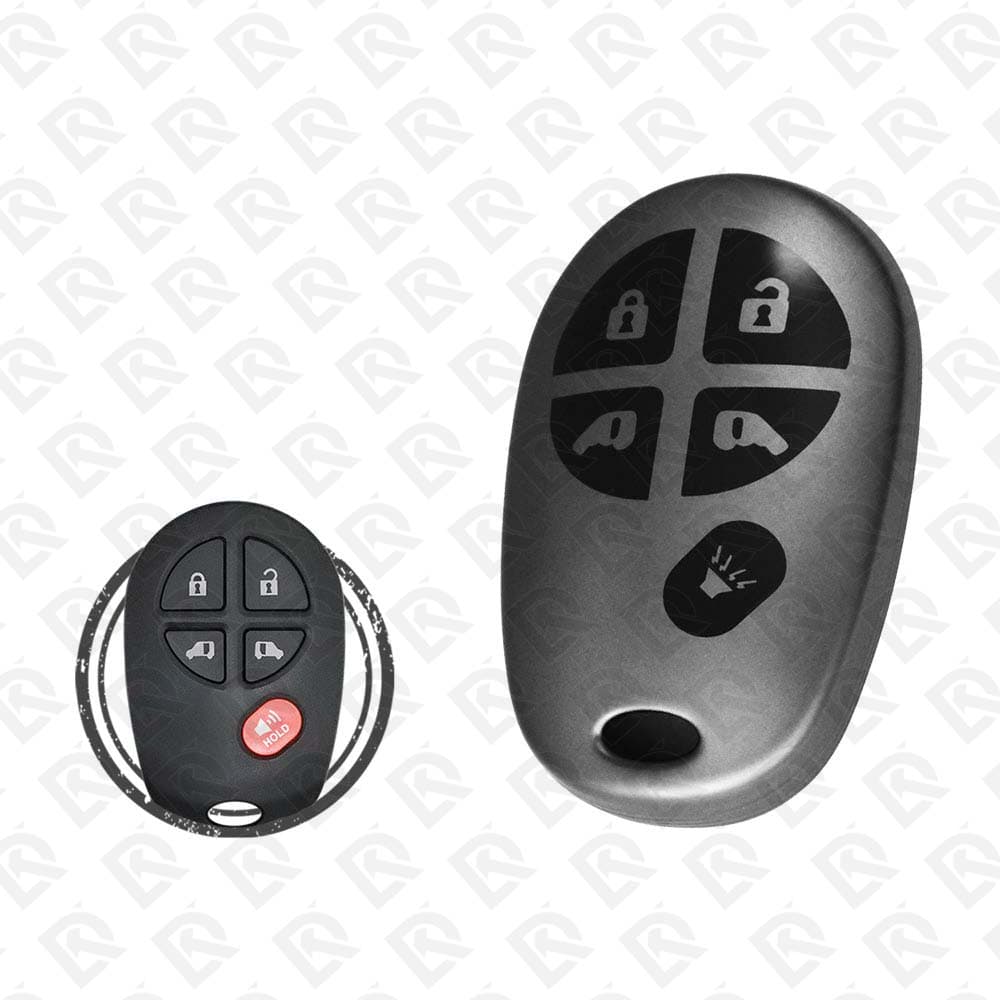 2005 - 2018 TOYOTA REMOTE TPU SHELL 5BUTTONS  -  BLACK METAL