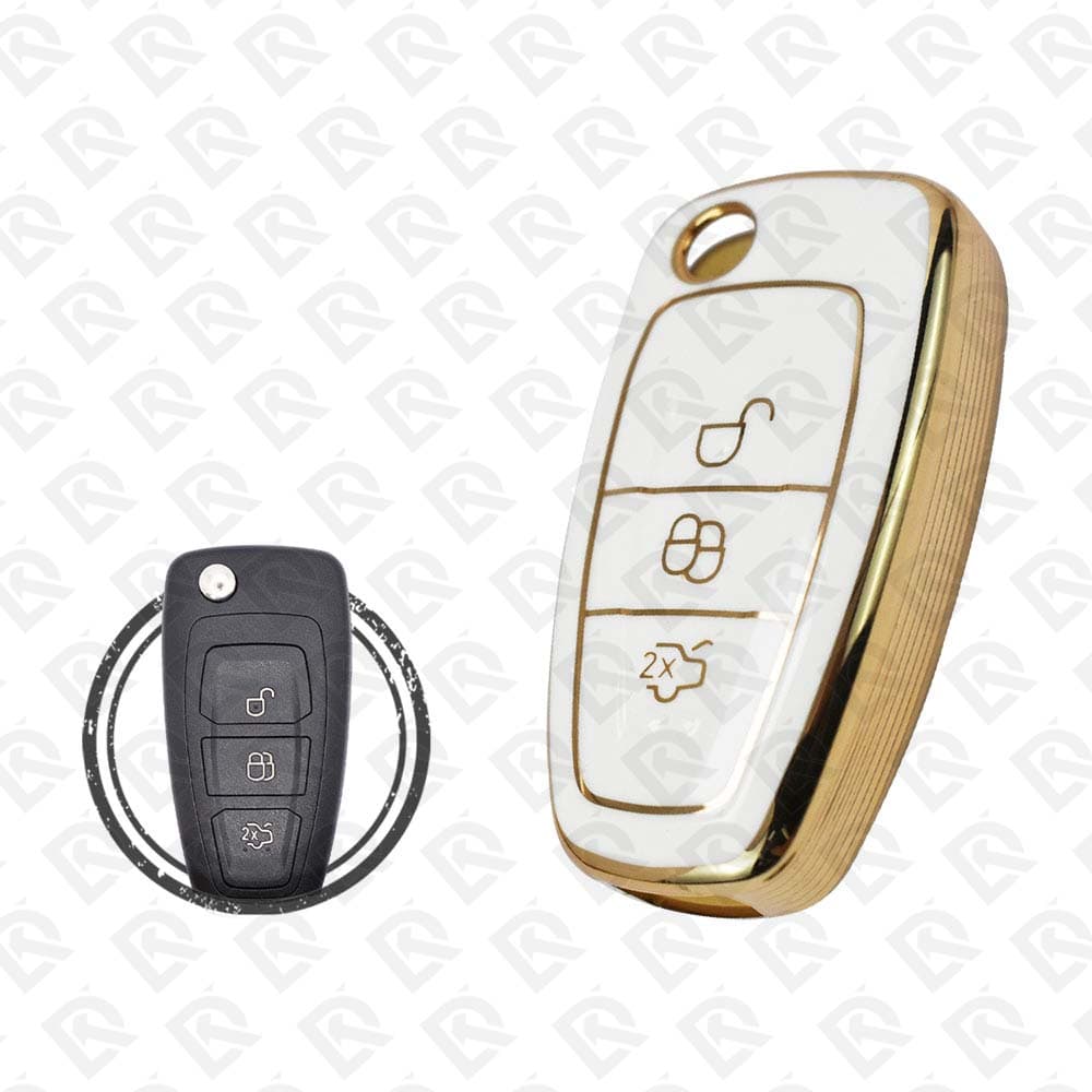 FORD FLIP TPU SHELL 3BUTTONS - WHITE GOLD
