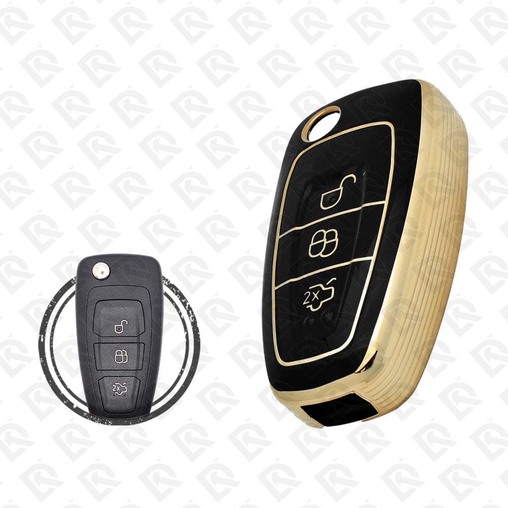 FORD FLIP TPU SHELL 3BUTTONS - BLACK GOLD