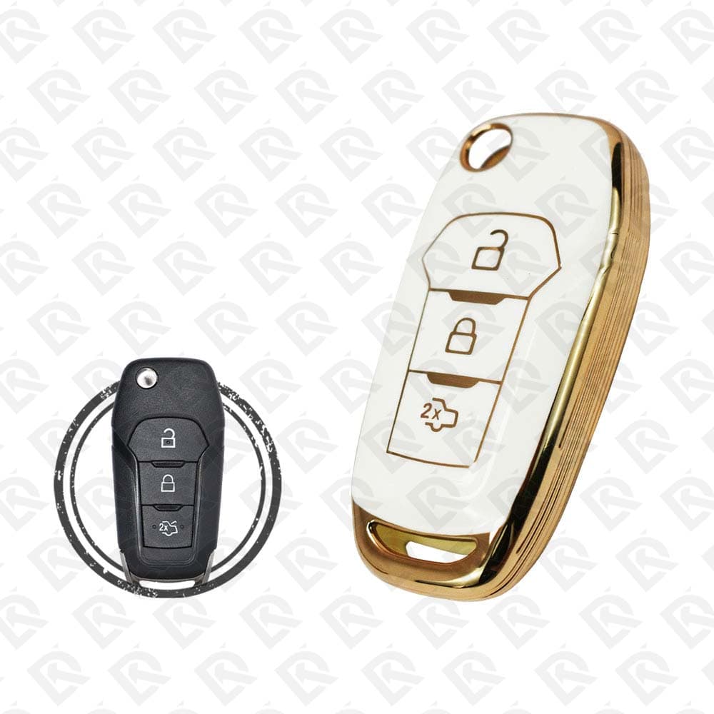 FORD FLIP TPU SHELL 3BUTTONS - WHITE GOLD