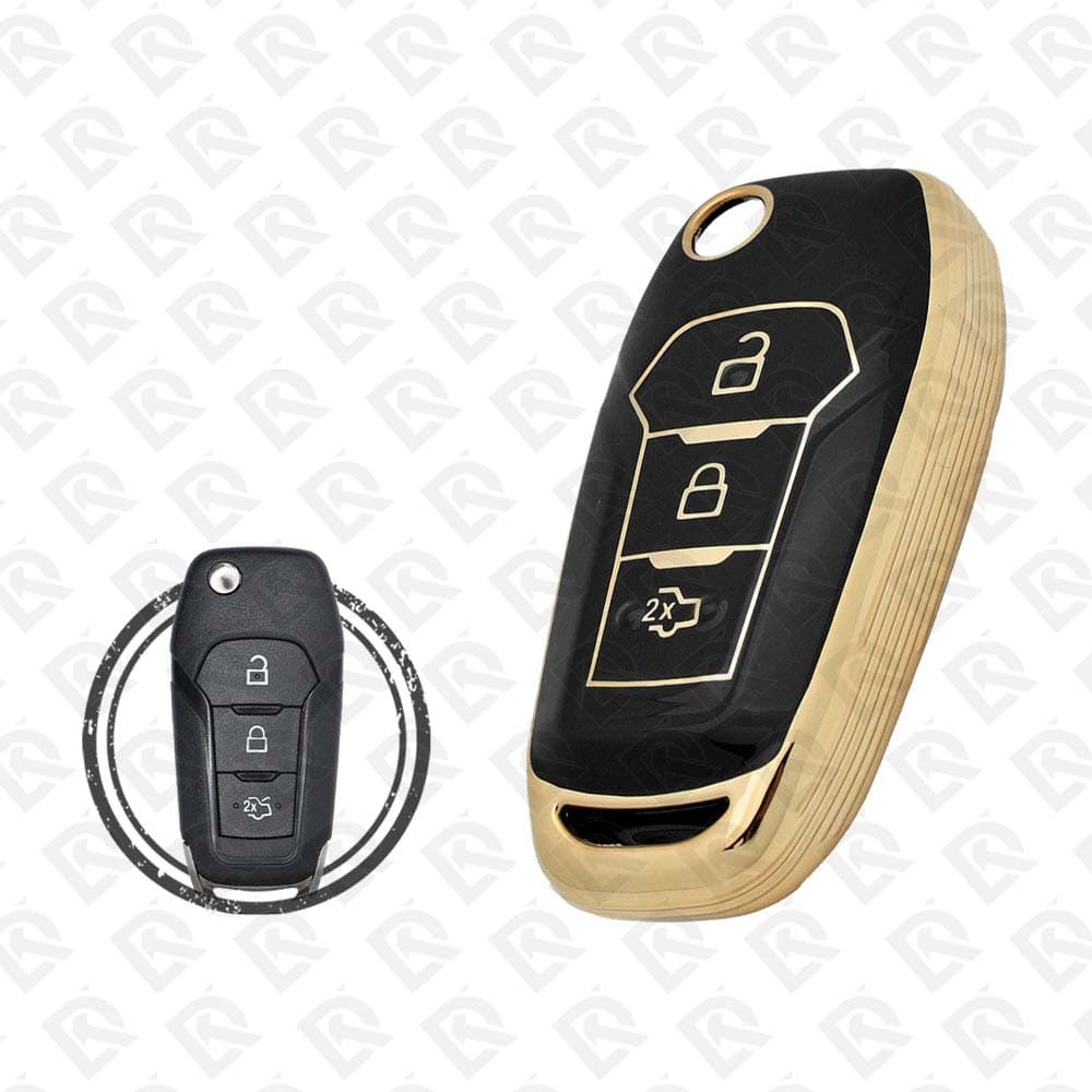 FORD FLIP TPU SHELL 3BUTTONS - BLACK GOLD