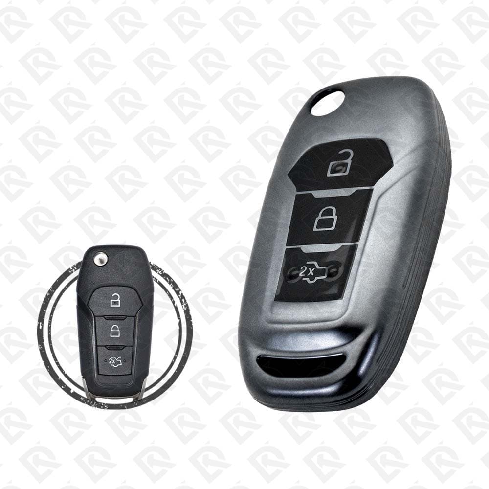 FORD FLIP TPU SHELL 3BUTTONS - BLACK METAL