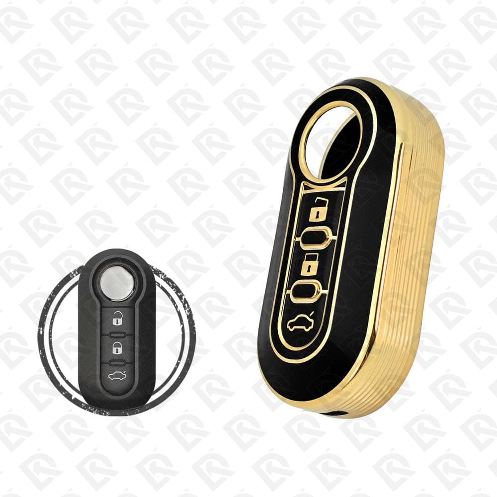 FIAT FLIP TPU SHELL 3BUTTONS  -  BLACK GOLD