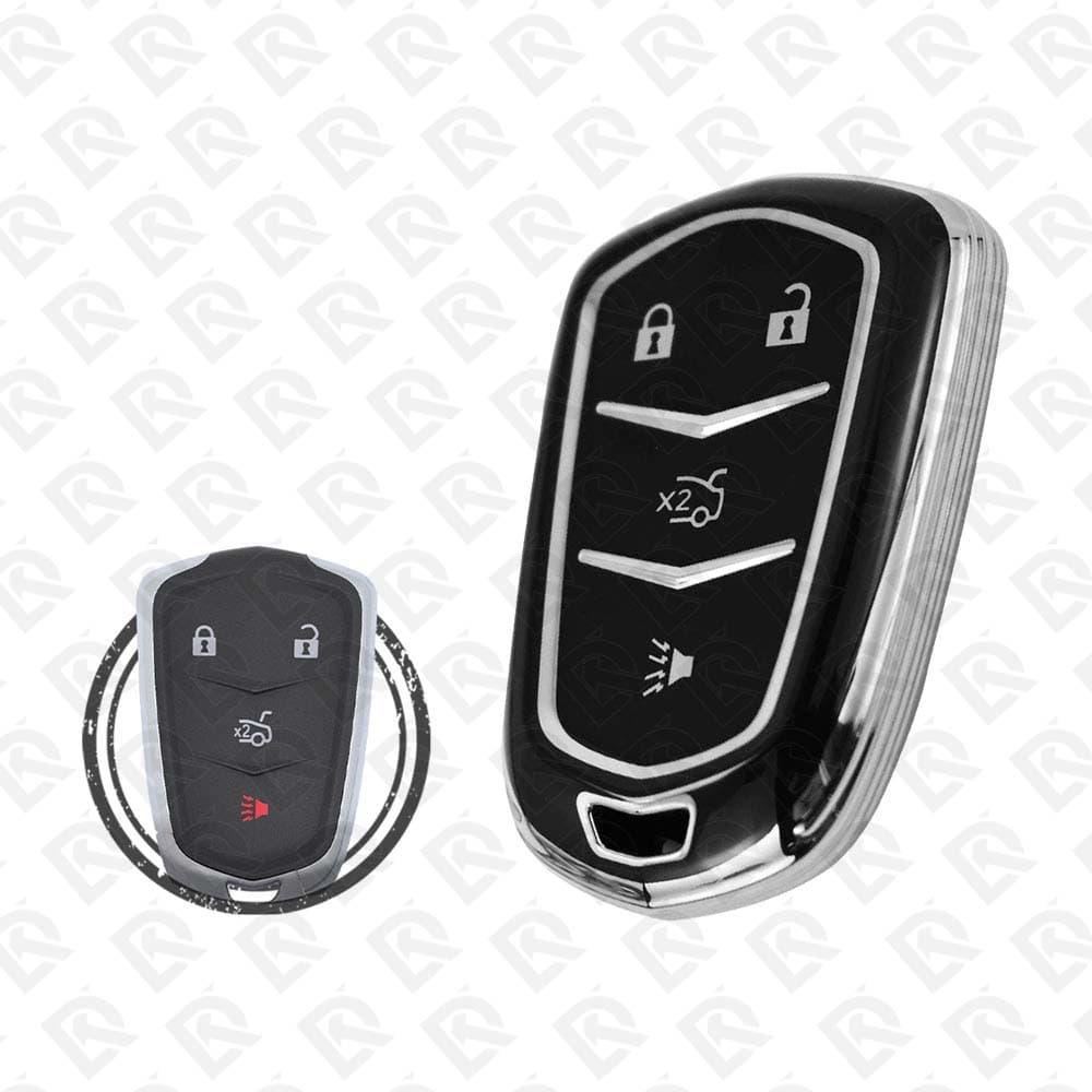 CADILLAC SMART TPU SHELL 4BUTTONS - BLACK CHROME 