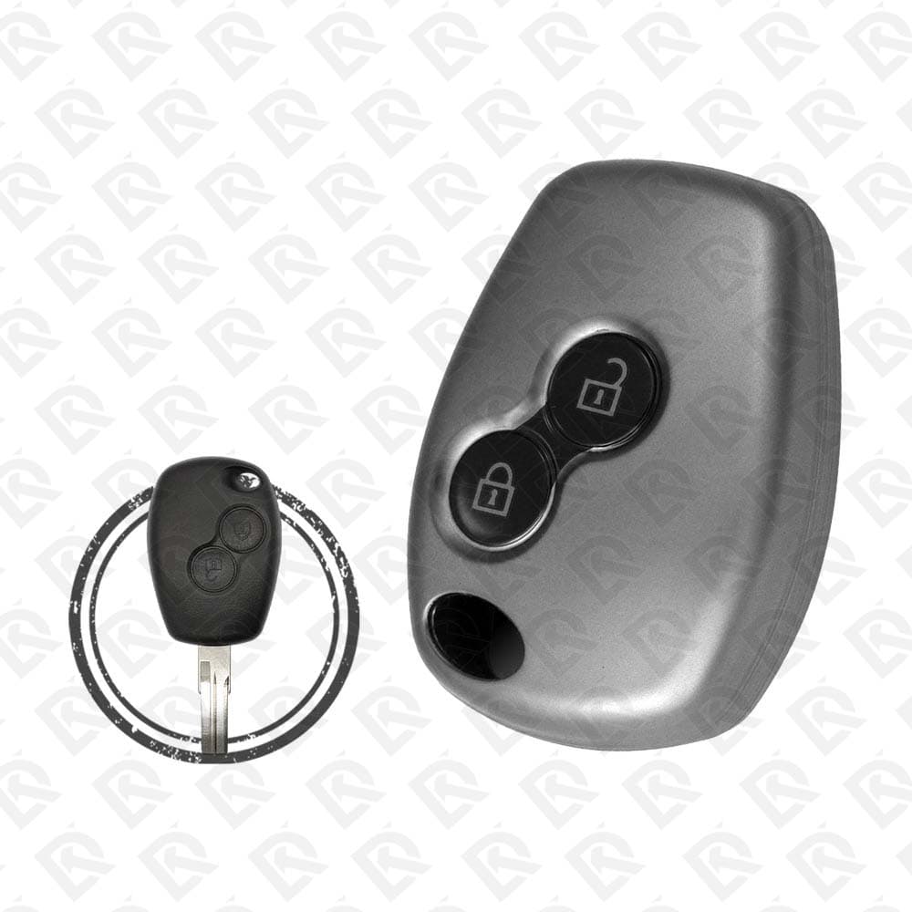 RENAULT REMOTE TPU SHELL 2BUTTONS  -  BLACK METAL