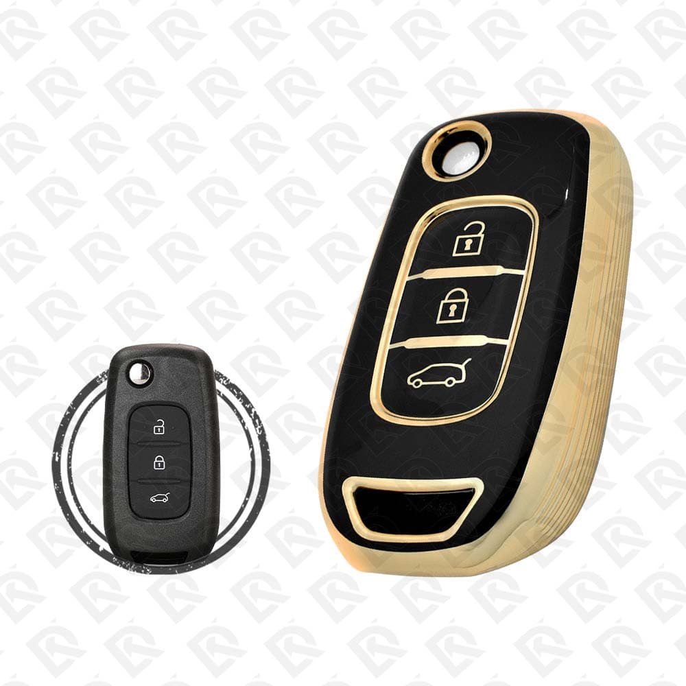 RENAULT FLIP TPU SHELL 3BUTTONS -  BLACK GOLD