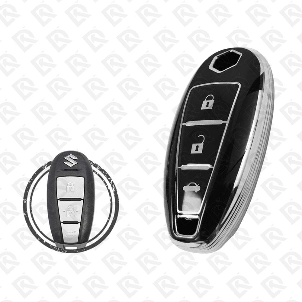 SUZUKI SMART TPU SHELL 3BUTTONS - BLACK CHROME 