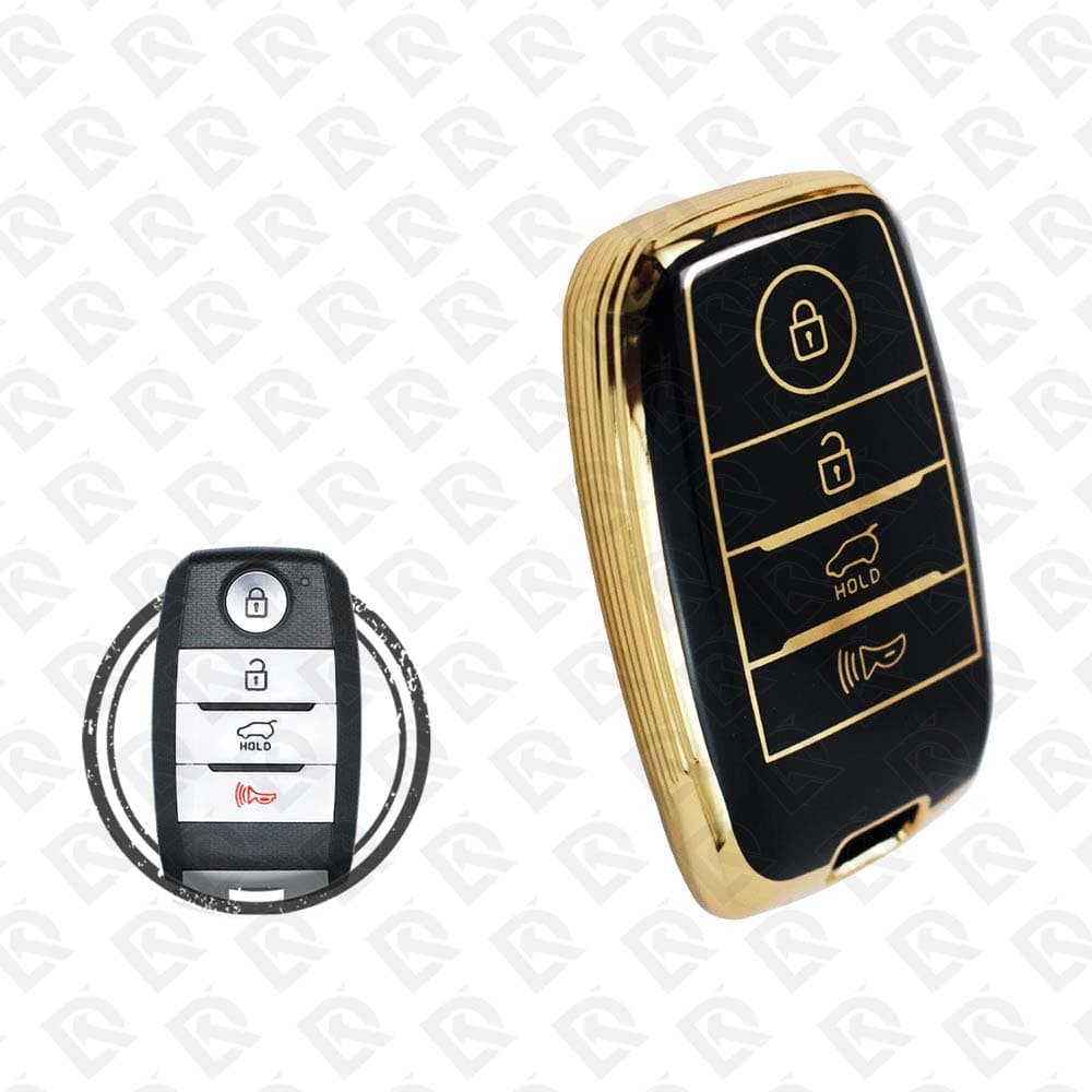 KIA SMART TPU SHELL 4BUTTONS -  BLACK GOLD