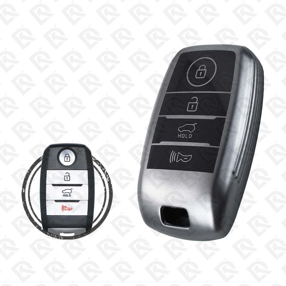 KIA SMART TPU SHELL 4BUTTONS  -  BLACK METAL