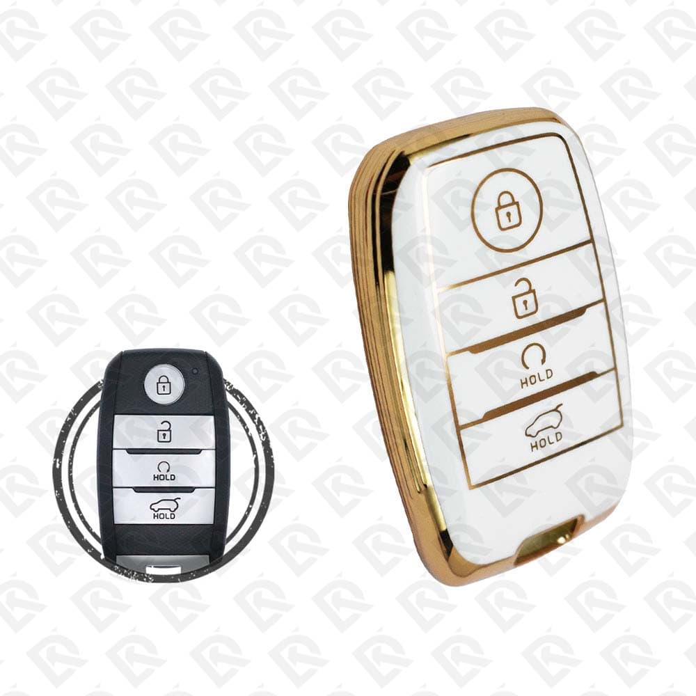 KIA SMART TPU SHELL 4BUTTONS  -  WHITE GOLD