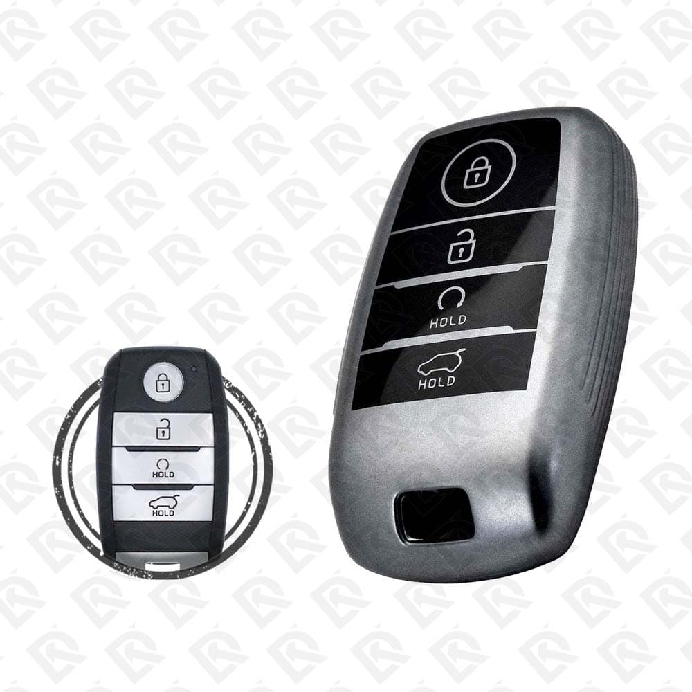 KIA SMART TPU SHELL 4BUTTONS -  BLACK METAL