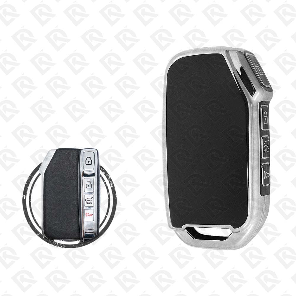 KIA SMART TPU SHELL 4BUTTONS   -  BLACK CHROME 