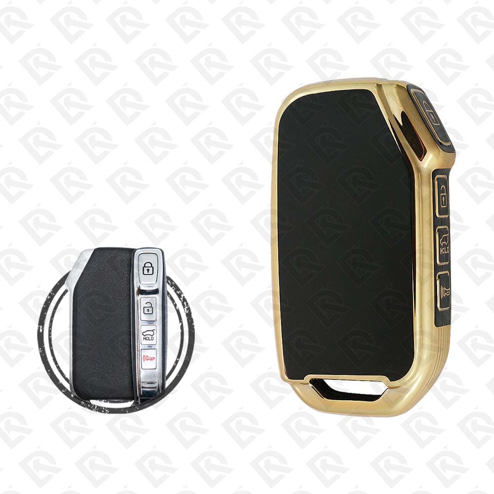 KIA SMART TPU SHELL 4BUTTONS  -  BLACK GOLD