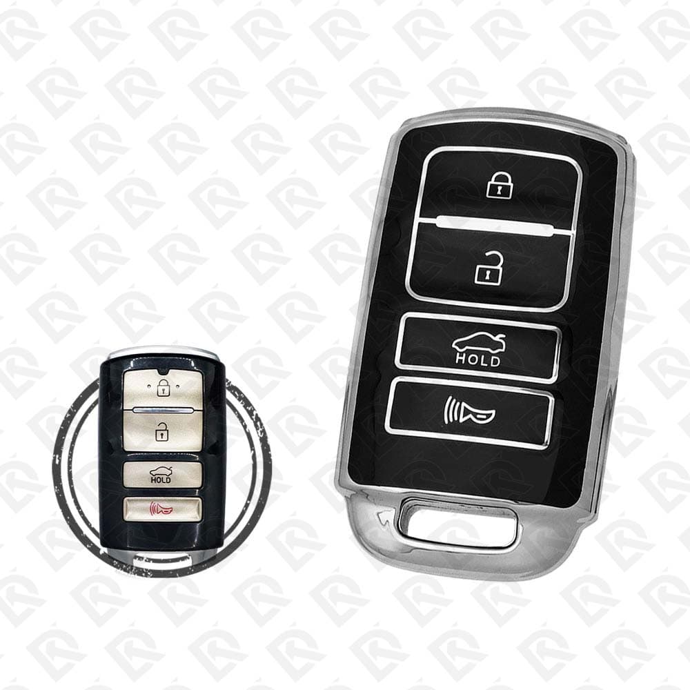 KIA SMART TPU SHELL 4BUTTONS  -  BLACK CHROME 