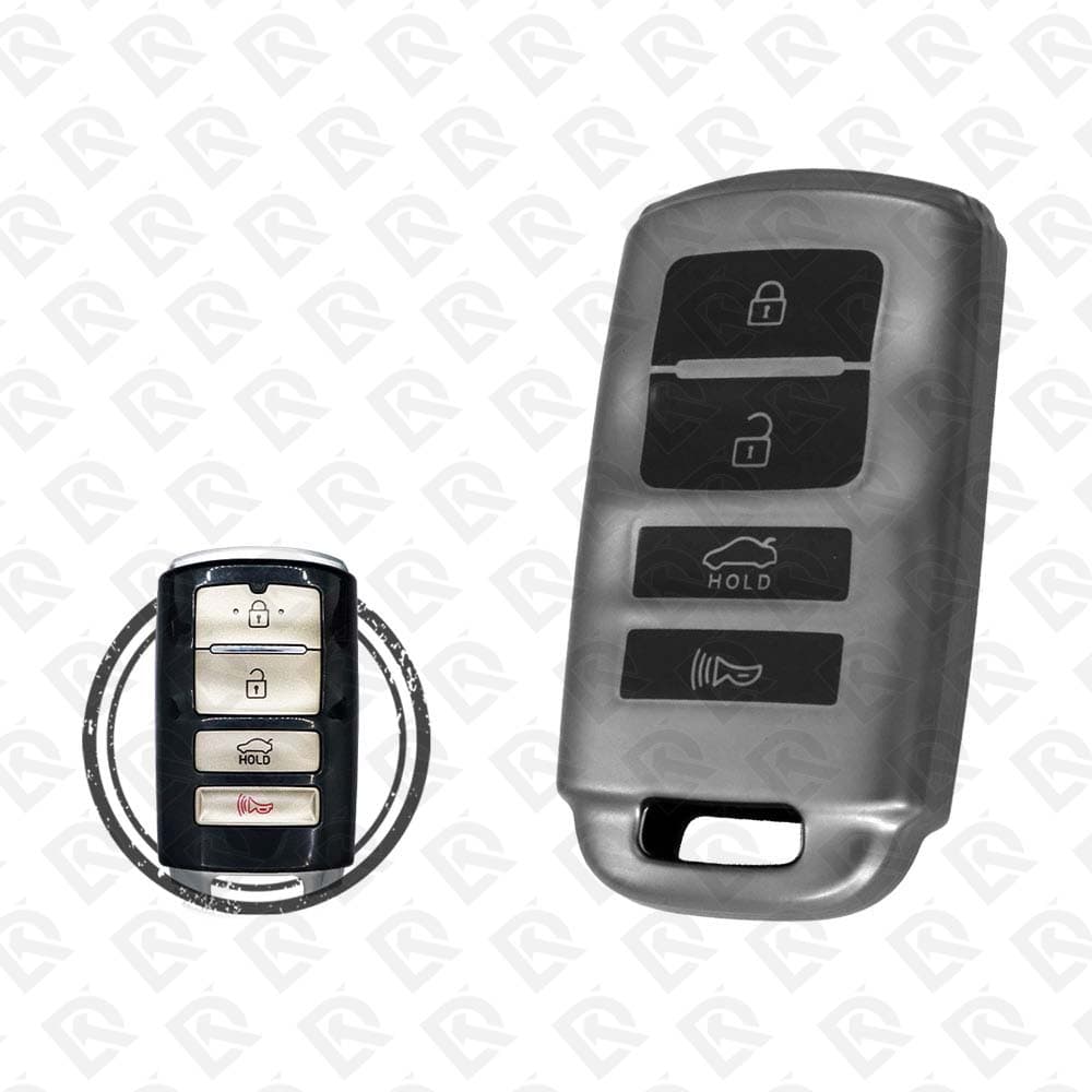 KIA SMART TPU SHELL 4BUTTONS  -  BLACK METAL