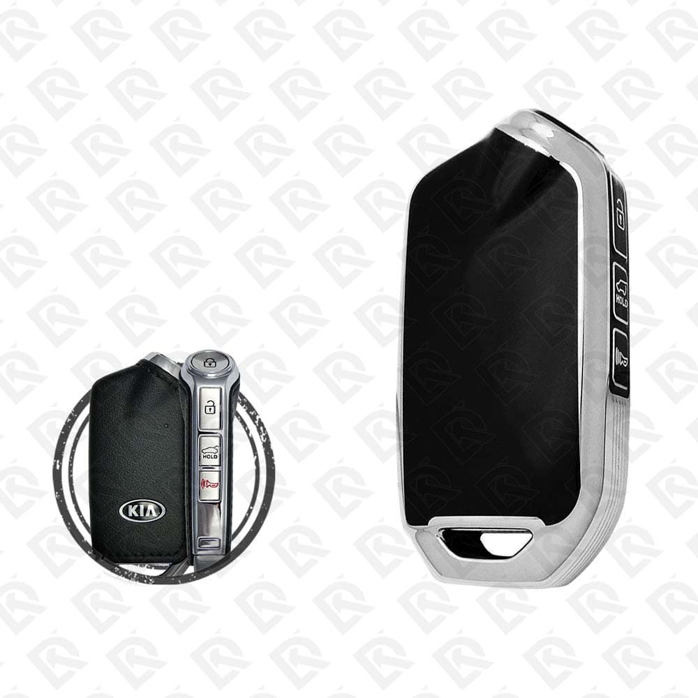 KIA SMART TPU SHELL 4BUTTONS  -  BLACK CHROME 