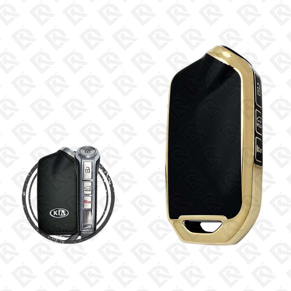 KIA SMART TPU SHELL 4BUTTONS  -  BLACK GOLD