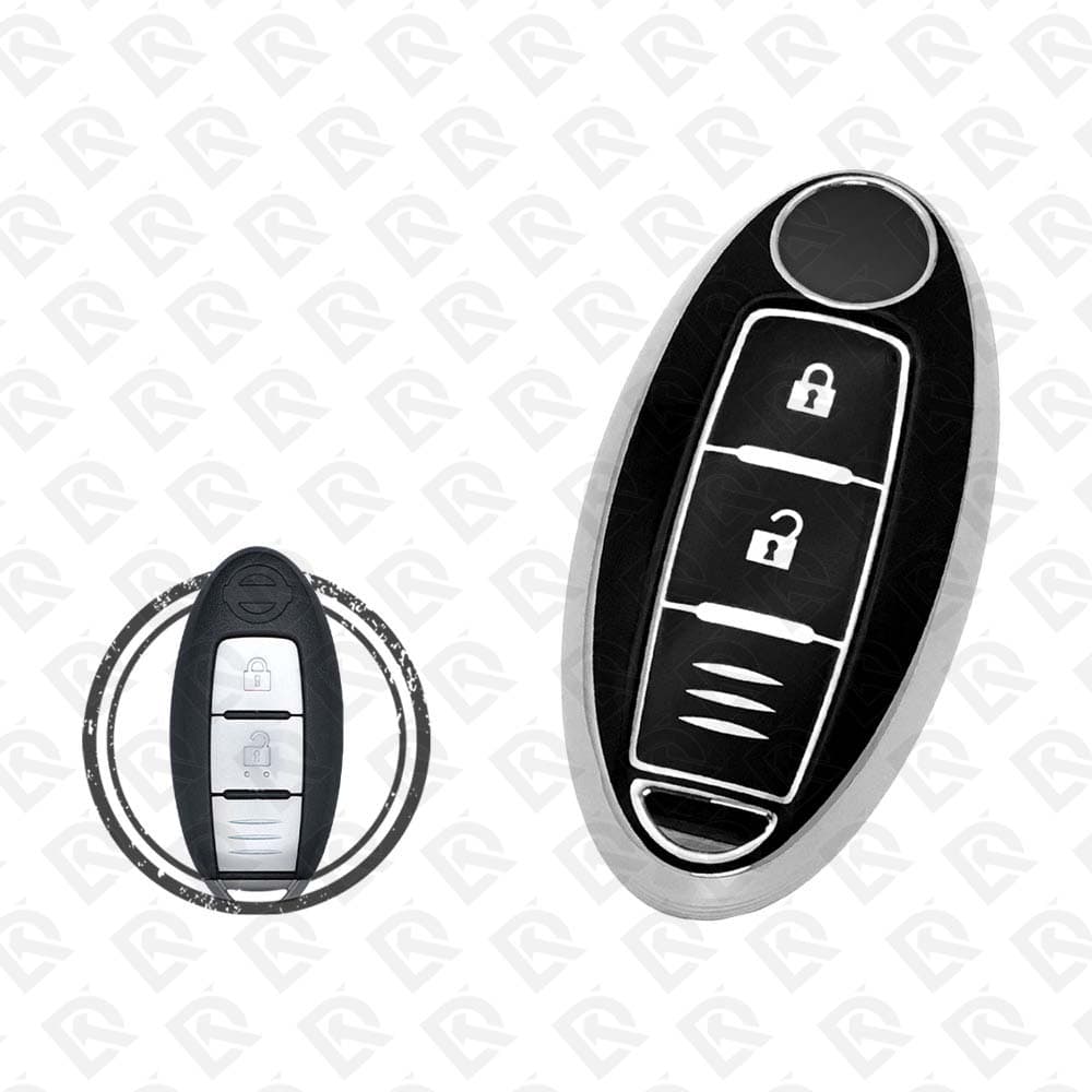 NISSAN SMART TPU SHELL 2BUTTONS - BLACK CHROME 