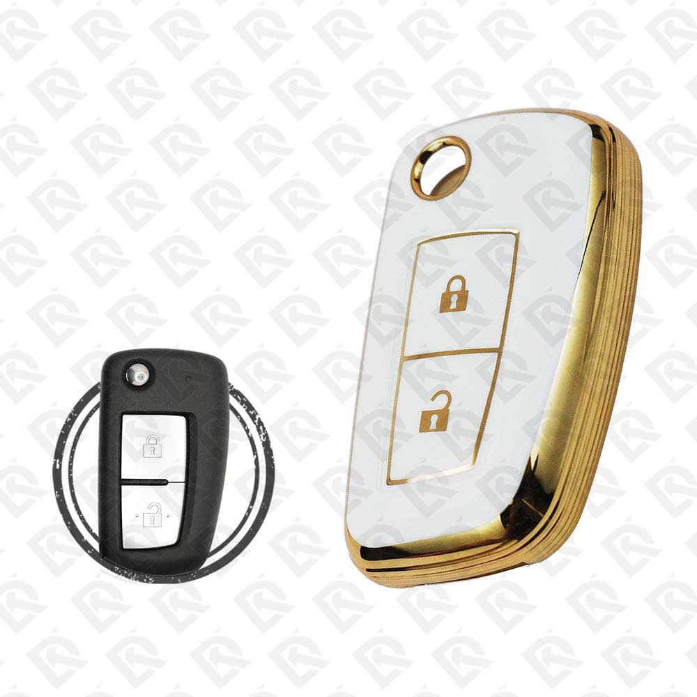 NISSAN FLIP TPU SHELL 2BUTTONS - WHITE GOLD